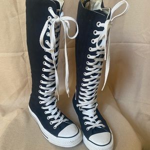Converse all-stars black knee high